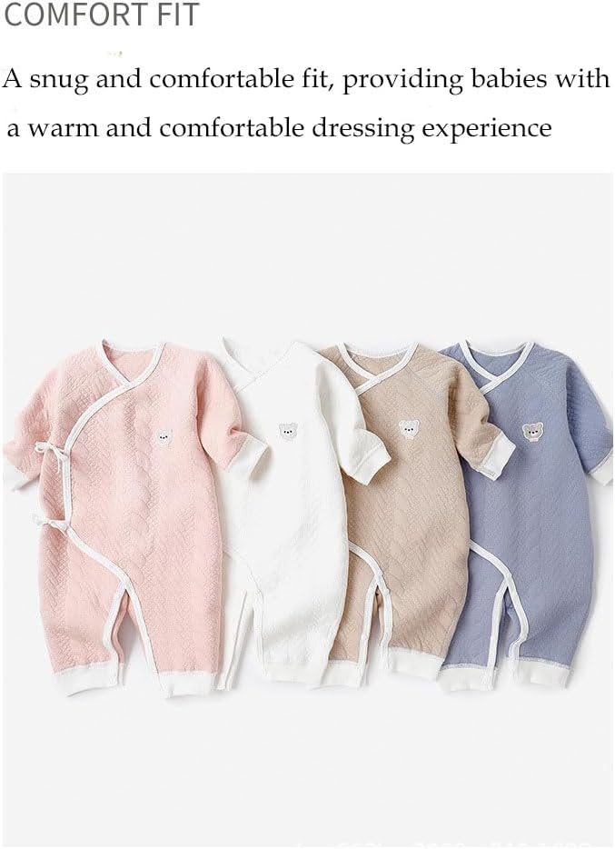 Newborn Going Home Outfit, Baby Romper 3-Layer 100% Cotton One-Piece, Baby Coming Home Set from Hospital