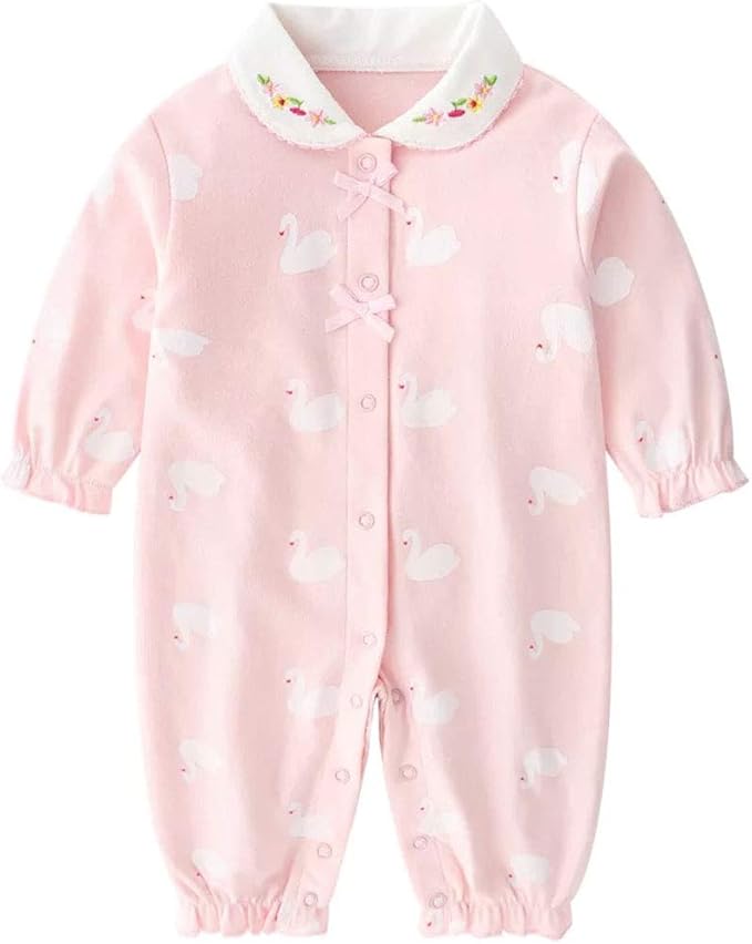 Baby One Piece Romper Soft Cotton Sleepwear Footed Jumpsuit for 0-12 Month Infant