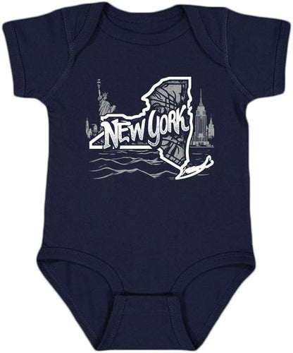 Xtreme Apparrel Hometown State Outline Kid's Bodysuit for Baseball Fans