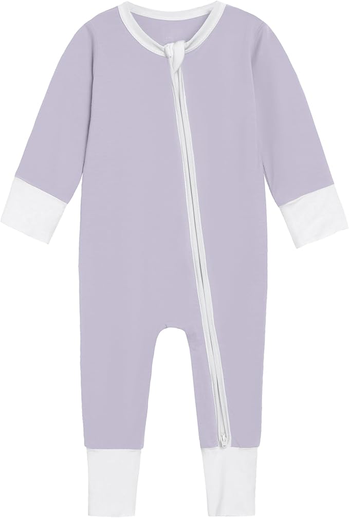 Baby Zippered Rompers Newborn Pajamas Sleepers Long Sleeve Jumpsuits Infant Zipper Romper-Viscose from Bamboo