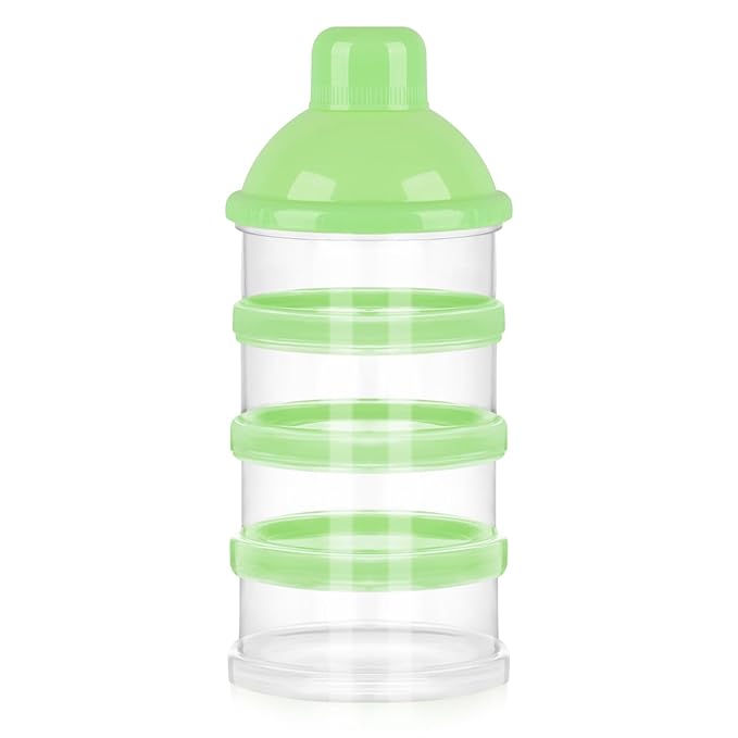 Accmor Formula Dispenser On The Go, 4 Compartments Stackable Formula Container for Travel, Baby Milk Powder Kids Snack Container, BPA Free ﻿