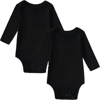 DEFAHN 2PCS Visocse from Bamboo Baby Rompers Unisex Onsies Solid Short Sleeve Baby Bodysuit 0-24 Months