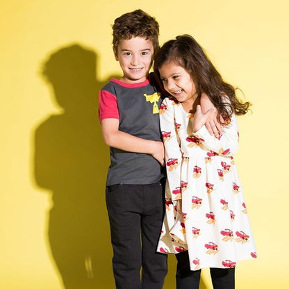 Monica + Andy Crewneck Tee, 100% Organic Cotton Clothes for Girls & Boys, Printed T-Shirt Sizes for Kids, Toddler & Baby