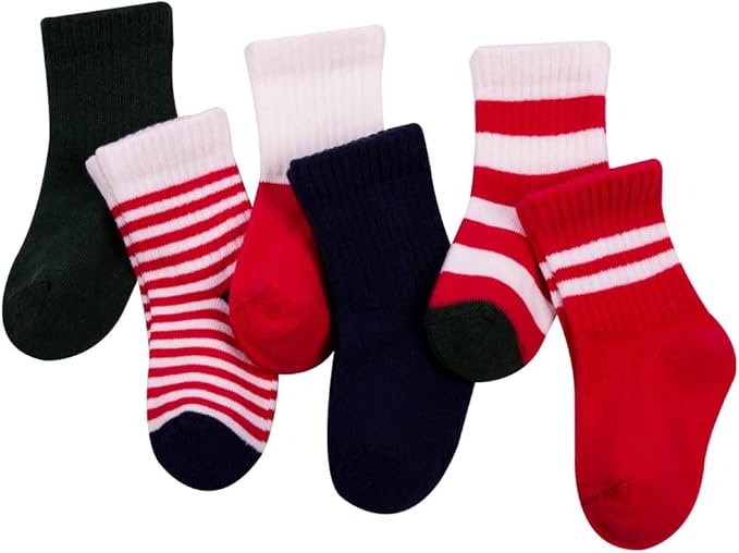 Bella Baby & Toddler Seamless-Toe Turkish Cotton Crew Socks (6-Pack)