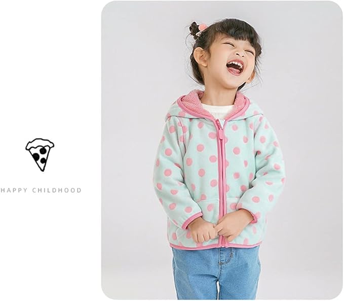 Feidoog Toddler Fleece Jacket Baby Boys Girls Hooded Zipper Long Sleeve Thick Warm Outerwear