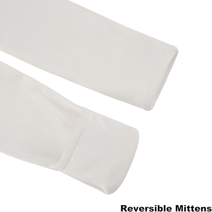 Aablexema Organic Cotton Baby Footie Pajamas with Mittens Newborn Soft Zip Sleeper