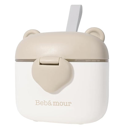 Bebamour Baby Formula Dispenser On The Go, Formula Container to Go, Formula Holder for Travel, Candy Fruit Snack Storage Container with Scoop and Leveller (Coffee)