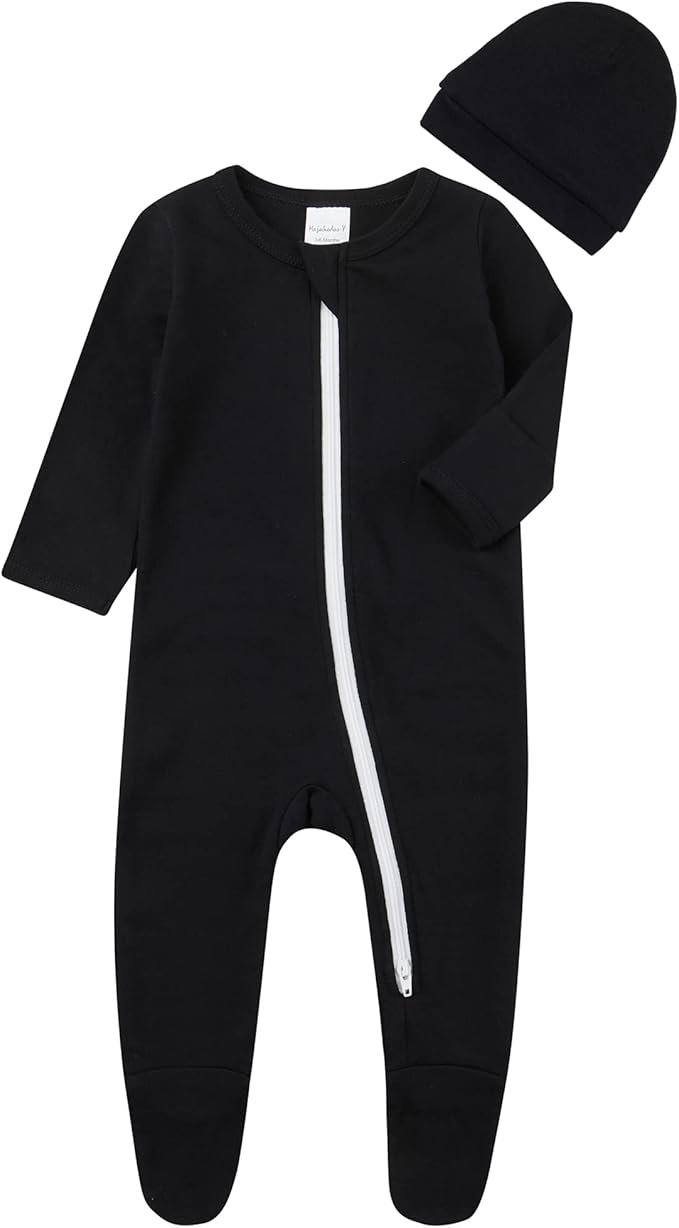 Baby Boys' Cotton Sleep and Play Pjs, Snug Fit Footed Jumpsuit, Zip Front Pajamas