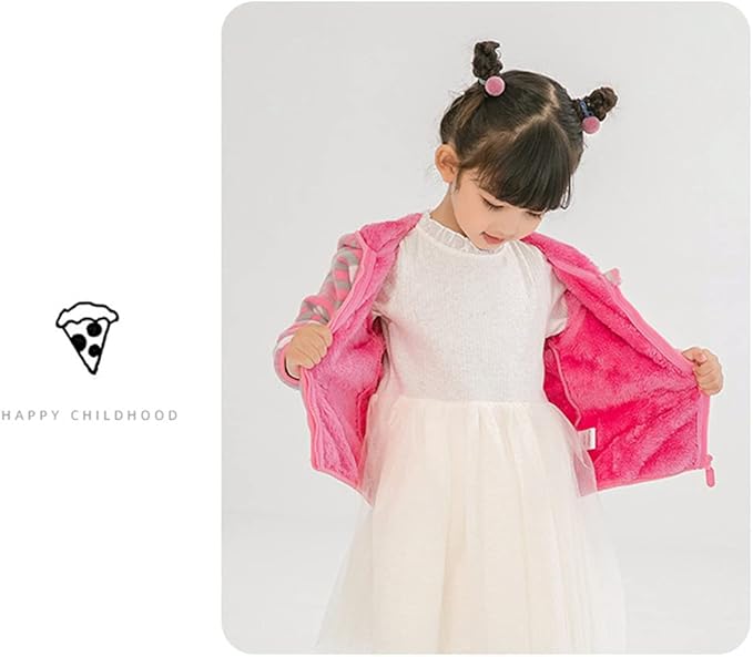 Feidoog Toddler Fleece Jacket Baby Boys Girls Hooded Zipper Long Sleeve Thick Warm Outerwear