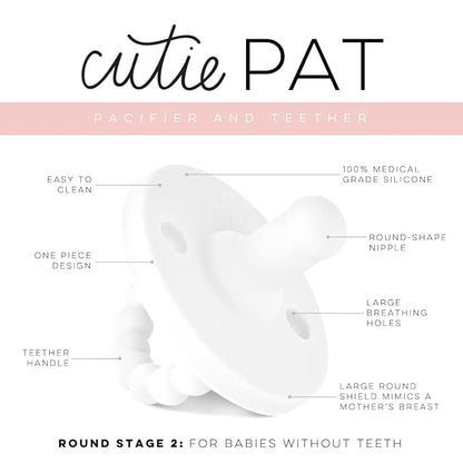 Ryan & Rose Cutie PAT Pacifier Teether (Stage 2, White)