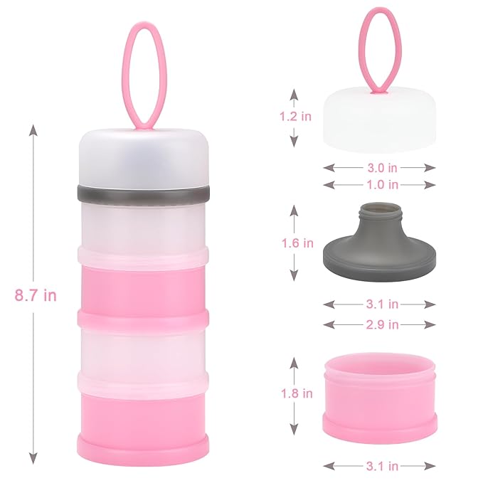 Accmor Baby Formula Dispenser On The Go, Stackable Formula Dispenser Formula Container to Go, Non-Spill Portable Milk Powder Kids Snack Storage Container, BPA Free