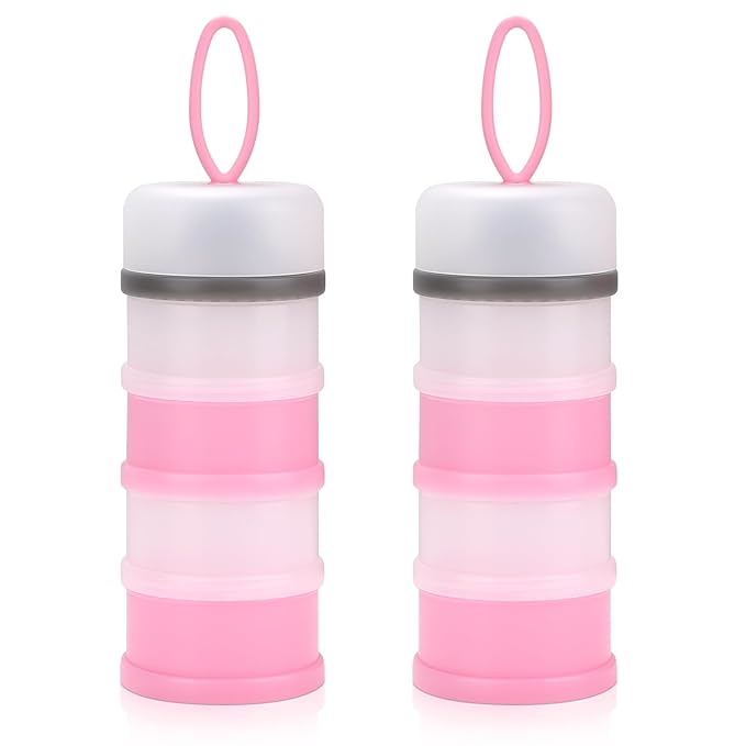 Accmor 2 Pack Baby Formula Dispenser On The Go, Stackable Formula Dispenser Formula Container to Go, Non-Spill Portable Milk Powder Kids Snack Storage Container, BPA Free