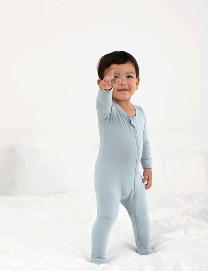 RRP Unisex Baby Footies Pajamas,Rayon Derived From Bamboo,Buttery Soft Sleep 'N Play PJs,2-Way Zipper Closure,0-18 Months
