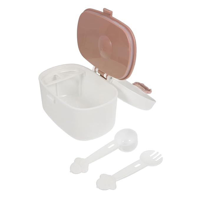 Portable Powder Dispenser Container for Travel Leak Formula Storage Holder with Fork Scoop for Food and Formula Organization The Go