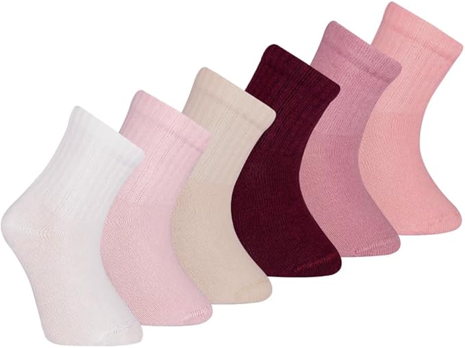 Bella Baby & Toddler Seamless-Toe Turkish Cotton Crew Socks (6-Pack)