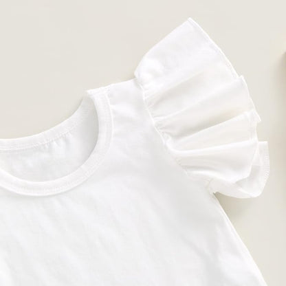 Newborn Infant Baby Girl Solid Ruffle Romper Bodysuit Jumpsuit Casual Clothes One Piece Outfit