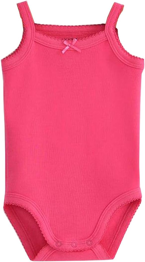 Girls Spaghetti Strap Bodysuit Sleeveless Tank Top Cotton One-Pieces Pack of Summer Baby Clothes Outfit