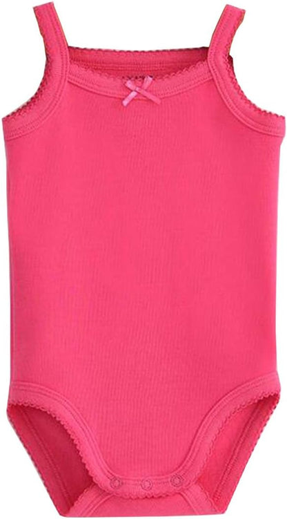 Girls Spaghetti Strap Bodysuit Sleeveless Tank Top Cotton One-Pieces Pack of Summer Baby Clothes Outfit