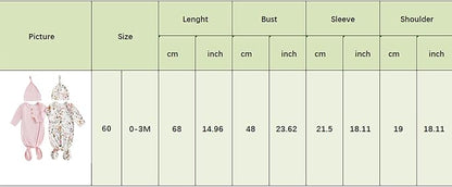 Merqwadd Baby Sleeper Gown Boy Girl 2-Pack Knotted Gown Newborn Nightgown with Hat Set Infant Sleepwear Pajamas