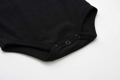 Teach Leanbh Infant Baby Polo Bodysuit Cotton Long Sleeve Pure Color Shirt 3-24 Months (12 Months, Black)