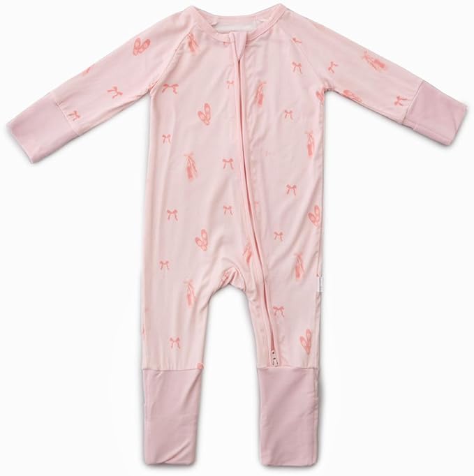 Bamboo Little Ultra-Soft Convertible Baby Romper - Gender Neutral Infant Clothes with 2-Way Zipper, Footless Sleepwear