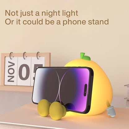 Grapefruit Night Light for Nursery - Silicone Touch Lamp, 3 Adjustable Brightness, USB-C Rechargeable, Baby-Safe Bedside Light, Toddler Sleep Training & Kids Room Decor
