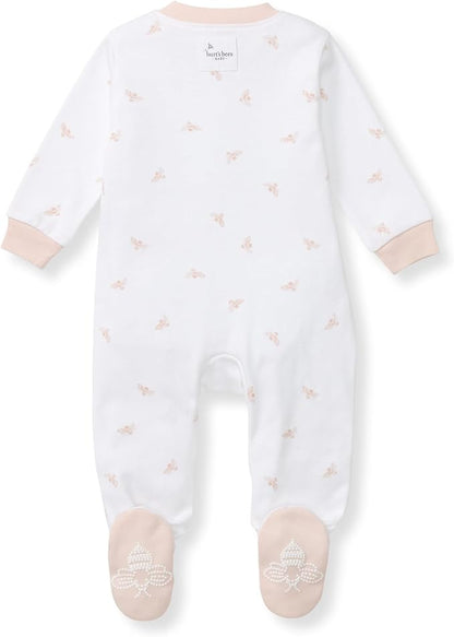 Burt's Bees Baby Girls' Organic Cotton Sleep and Play Footed Pajamas