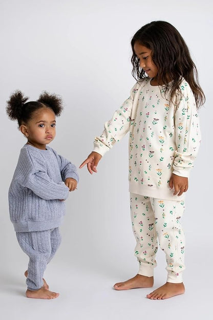 monica + andy Sporty Sweatsuit, 100% Organic Cotton Clothes for Boys & Girls, Outfit Sizes For Kids, Toddler & Infant