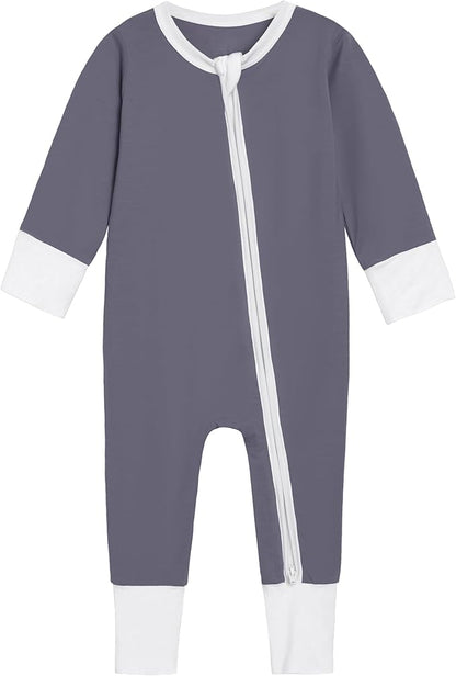 Baby Zippered Rompers Newborn Pajamas Sleepers Long Sleeve Jumpsuits Infant Zipper Romper-Viscose from Bamboo