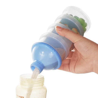 Accmor Formula Dispenser On The Go, 4 Compartments Stackable Formula Container for Travel, Baby Milk Powder Kids Snack Container, BPA Free ﻿