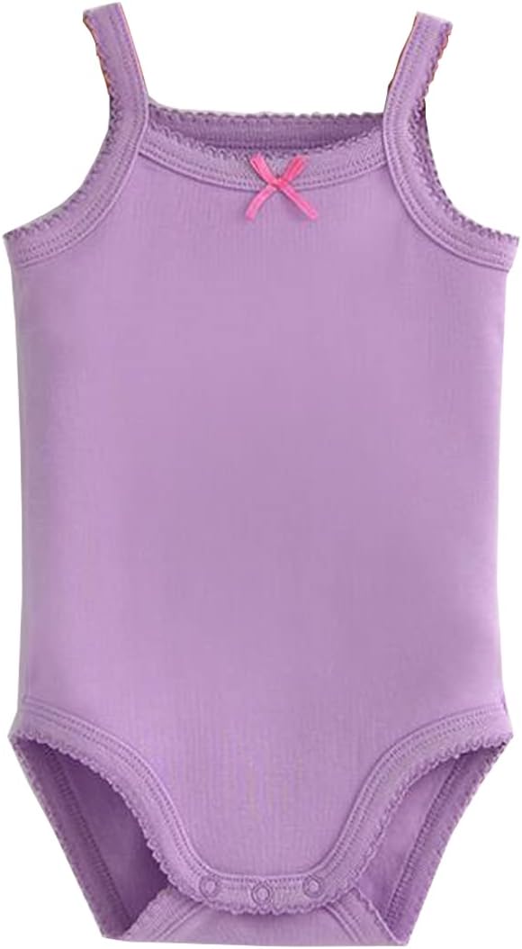Girls Spaghetti Strap Bodysuit Sleeveless Tank Top Cotton One-Pieces Pack of Summer Baby Clothes Outfit