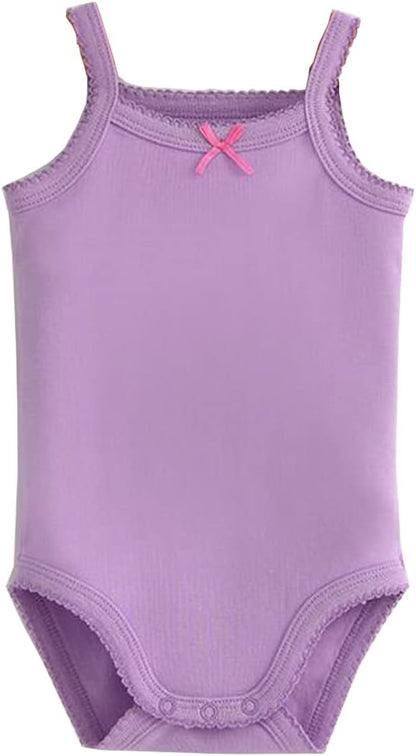 Girls Spaghetti Strap Bodysuit Sleeveless Tank Top Cotton One-Pieces Pack of Summer Baby Clothes Outfit