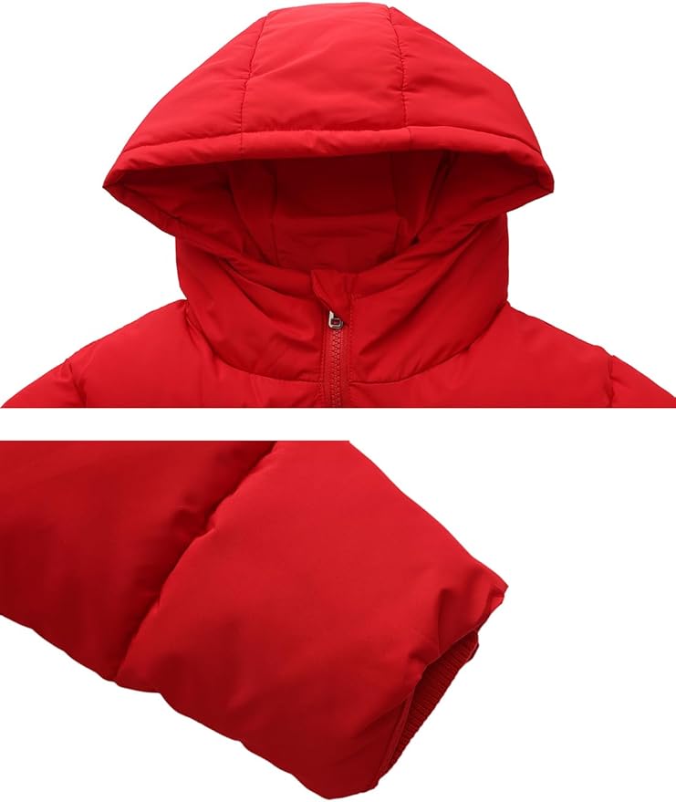 HOOD CREW Kids Boy’s Winter Coat Windproof Hooded Puffer Jackets Warm Outerwear Parka Padded Jacket