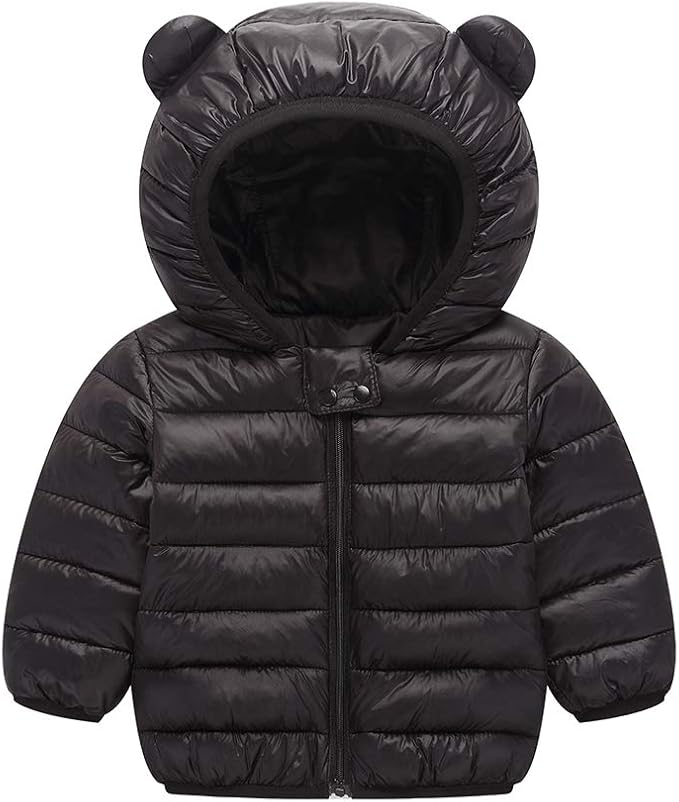 Winter Down Coats for Kids Baby Boys Girls Light Puffer Padded Jacket Bear Hoods Infant Outerwear