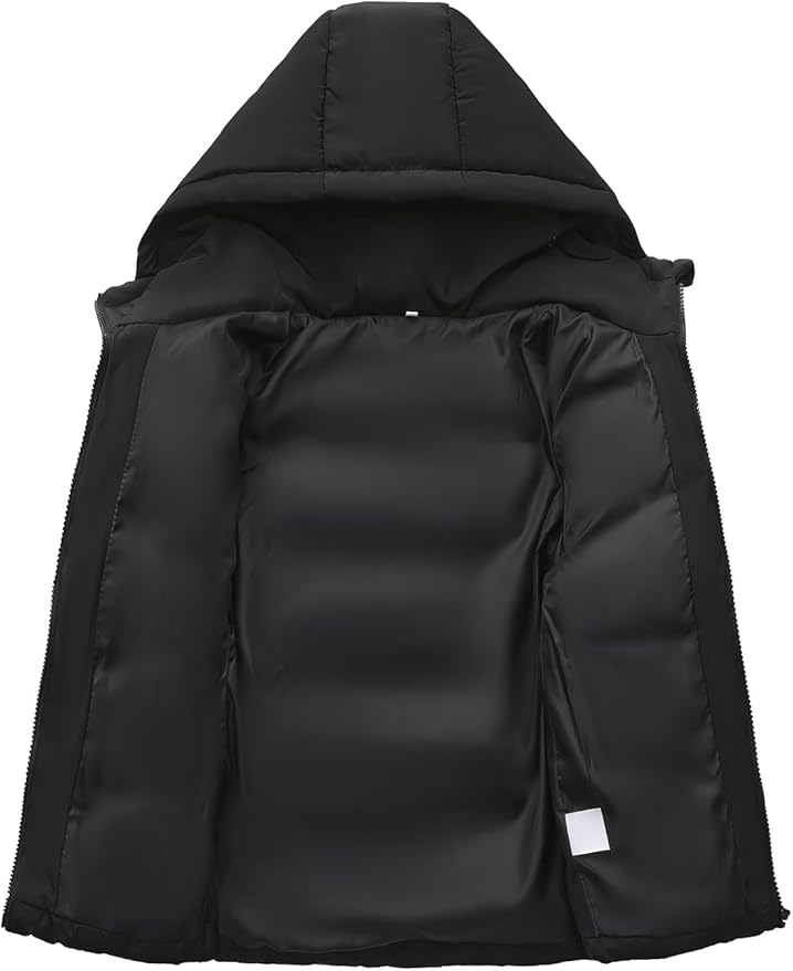 HOOD CREW Kids Boy’s Winter Coat Windproof Hooded Puffer Jackets Warm Outerwear Parka Padded Jacket