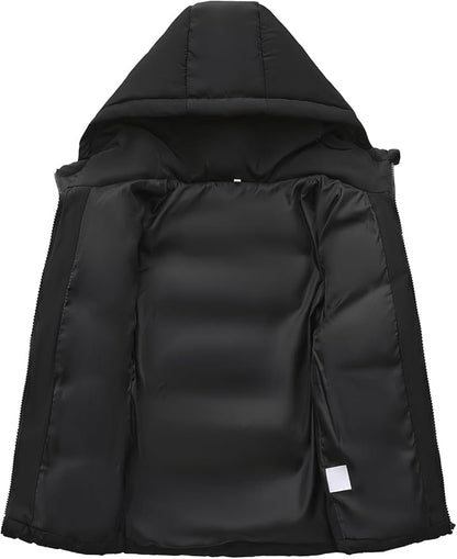 HOOD CREW Kids Boy’s Winter Coat Windproof Hooded Puffer Jackets Warm Outerwear Parka Padded Jacket