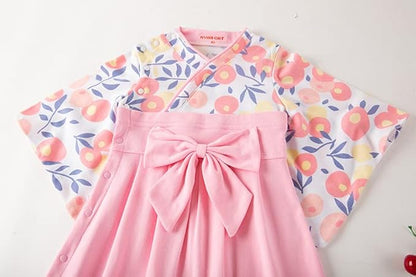 Baby Girl Kimono Romper Japanese Costumes Hakama Coverall Infant Samurai Outfits