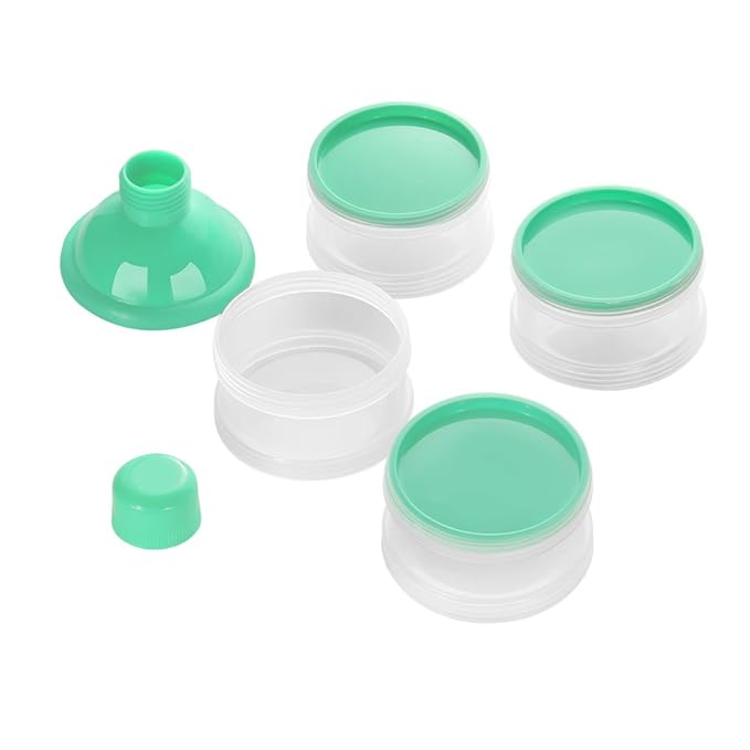 Accmor Formula Dispenser On The Go, 4 Compartments Stackable Formula Container for Travel, Baby Milk Powder Kids Snack Container, BPA Free ﻿