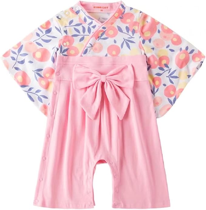 Baby Girl Kimono Romper Japanese Costumes Hakama Coverall Infant Samurai Outfits