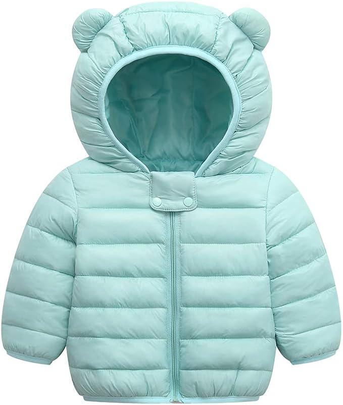 Winter Down Coats for Kids Baby Boys Girls Light Puffer Padded Jacket Bear Hoods Infant Outerwear