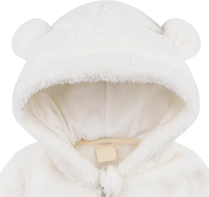 Newborn Baby Girls Clothes Toddler Boys Fleece Jacket Neutral Winter Hoodie Coat