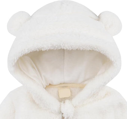 Newborn Baby Girls Clothes Toddler Boys Fleece Jacket Neutral Winter Hoodie Coat