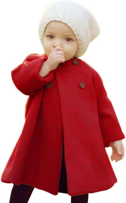 XFGLCK Toddler Baby Girls Coats Cloak Button Jacket Outerwear Fall Winter Clothes