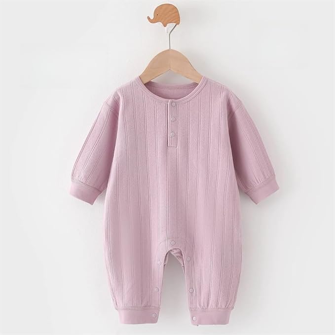 Unisex Newborn Baby Jumpsuit Pure Cotton Long Sleeve Baby Outfit Soft Comfortable Baby Clothes for Boys and Girls