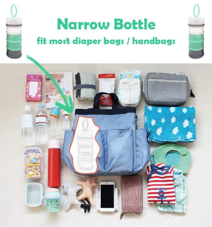 Baby Formula Dispenser, Portable Milk Powder Dispenser Container, Baby Feeding Travel Storage Container, Non-Spill Stackable Baby Snack Storage Container, BPA Free, 4 Compartments, 2 Packs