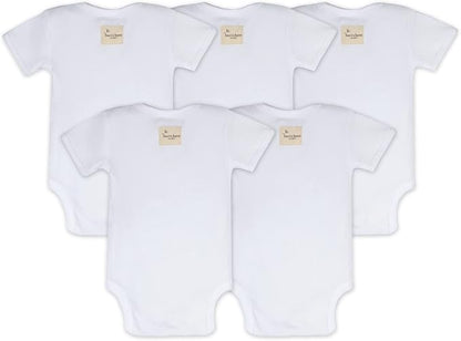 Burt's Bees Baby Organic Cotton Bodysuits – Baby Boy & Girl Short and Long Sleeve One-Pieces, 5-Pack
