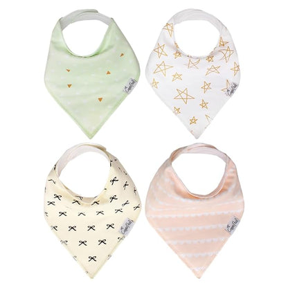 Copper Pearl Baby Bandana Drool Bibs for Drooling and Teething 4 Pack Gift Set (Paris Set)