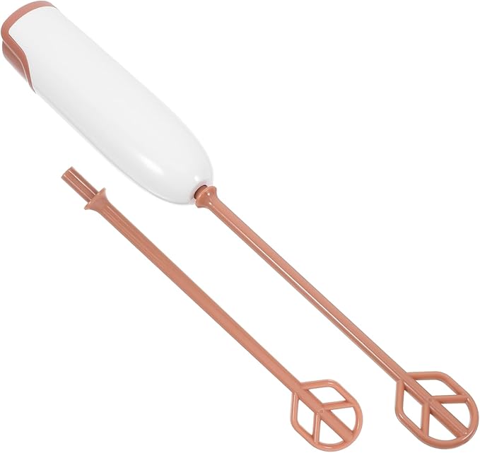 ABOOFAN Electric Handheld Mixer with Extended Rod Multifunctional Milk Powder Stirrer for Shakes Portable Juice Mixer Wand for Smooth Blending Easy Clean Design Mixing Rods Warm White