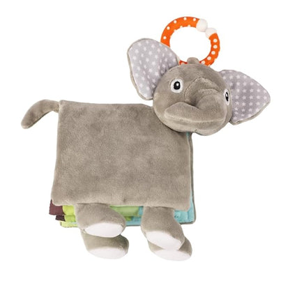 Elephant Baby Books Toys, 0-6-12 Months, Loveys, Crinkle Books for Babies, Baby Gifts Shower Christmas, Infant Toys, 1-2 Year Old, Soft Cloth Book, for Baby Girls Boys- Medium