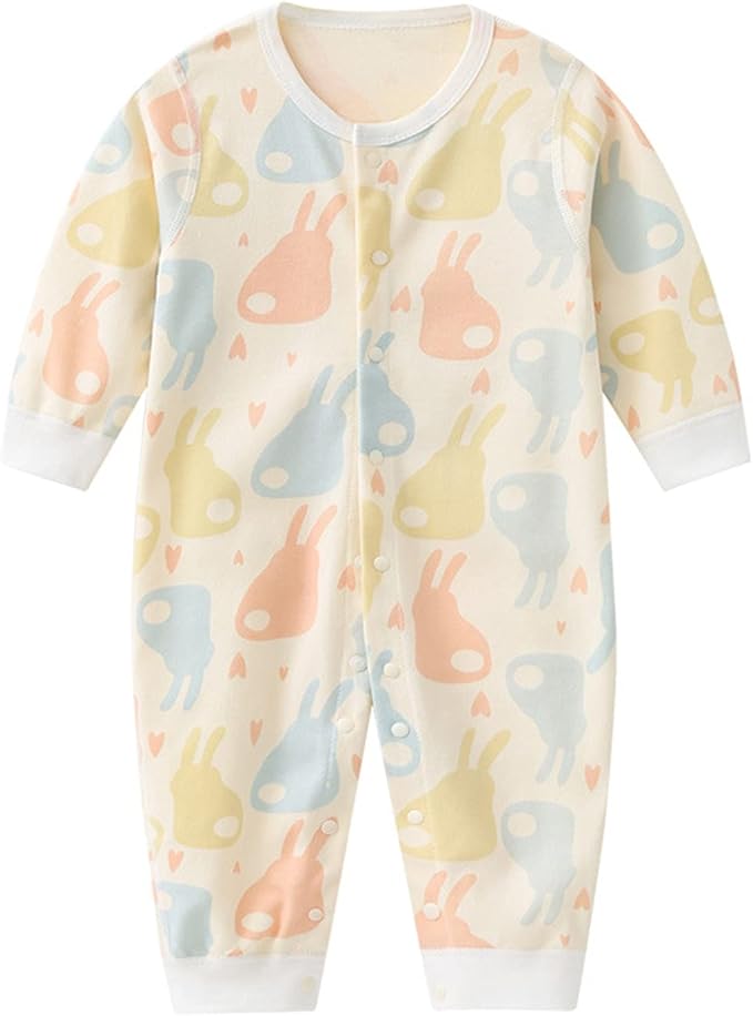 Newborn Baby Boy Girl Organic Cotton Bodysuit Long Sleeve Jumpsuit 3-Pack Outfits Clothes,0-24Months